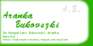 aranka bukovszki business card